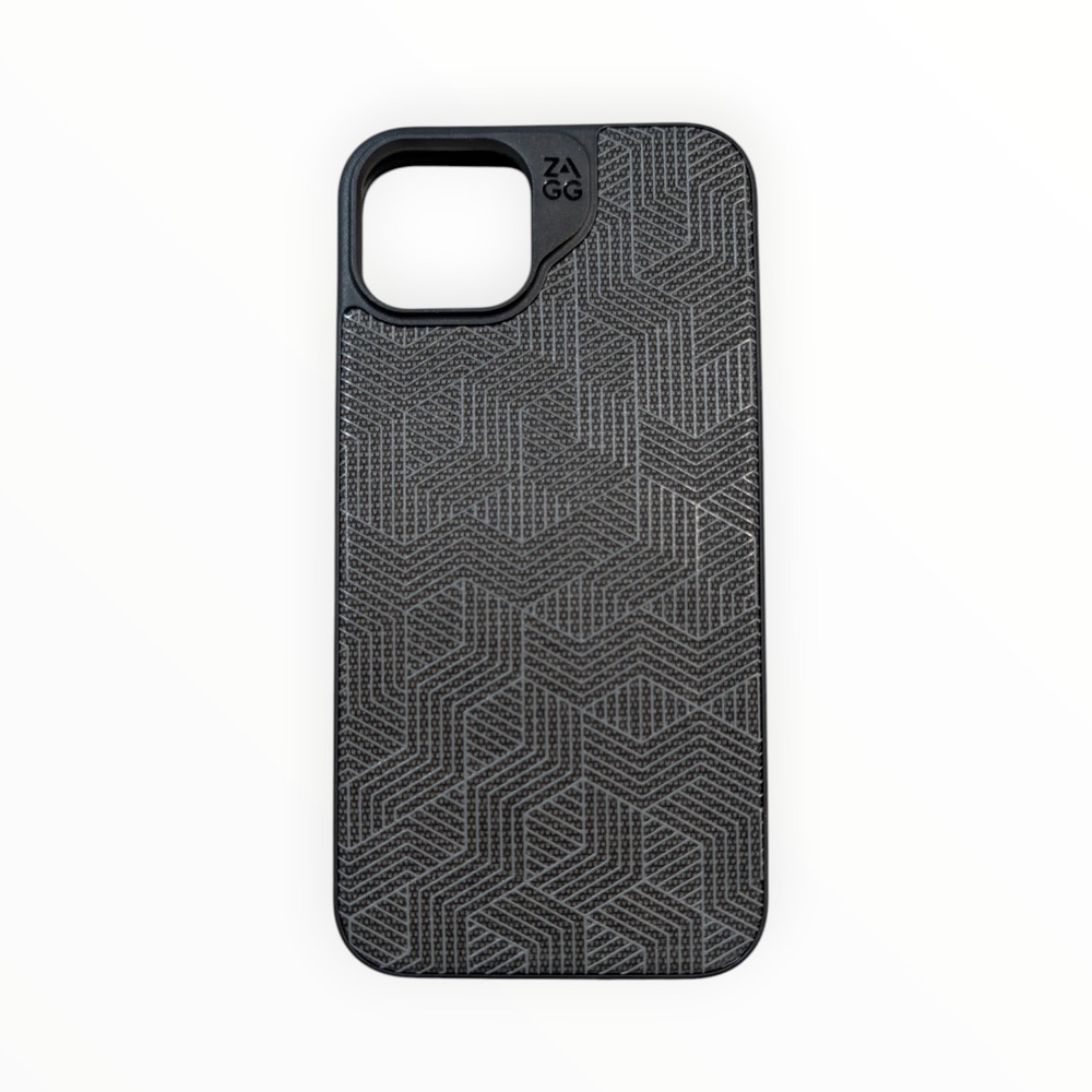 O8-O ZAGG London Snap Series Case for Apple iPhone 15 Plus/14 Plus -‎ Black Geo